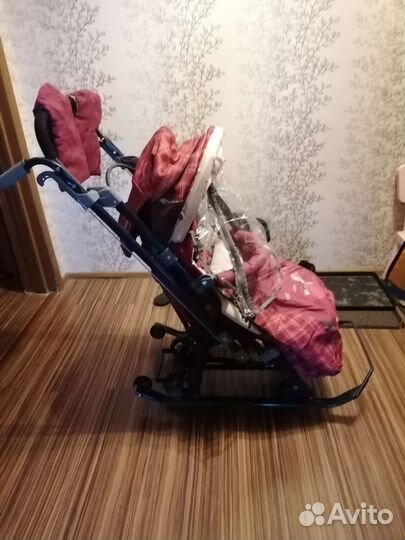 Санки-коляска Nika 7-4, вишня