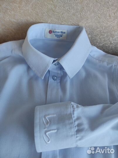 Рубаха Button Blue голубая и две в полоску р-р 146