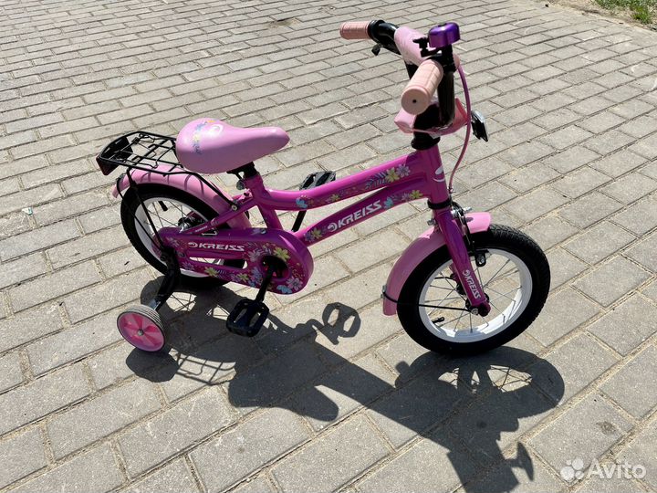Детский велосипед kreiss розовый 12 дюймов