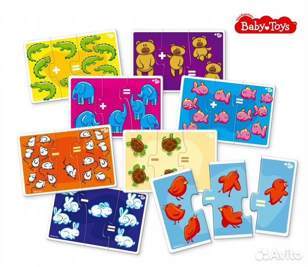 Пазлы-макси BabyToys, тройные - Складываем-вычитае