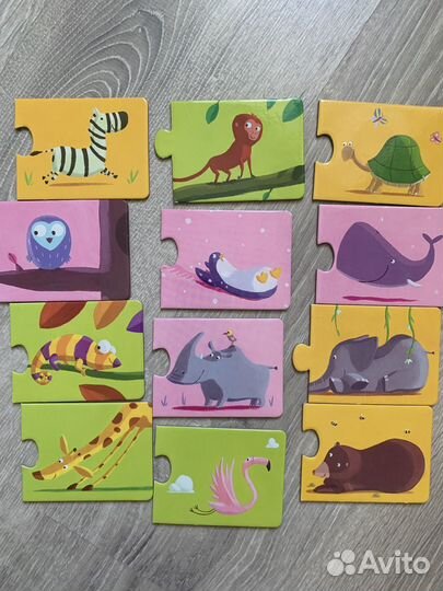 Набор дуо-пазлов Djeco Мама и малыш, 12 шт