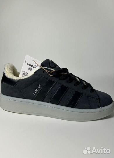 Кроссовки Adidas Campus Grey с мехом