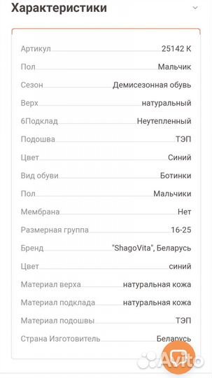 Детские демисезонные ботинки ShagoVita 23 размер