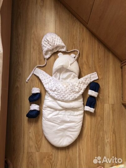Конверт зимний для новорожденного до года. кокон