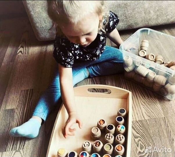 Игры Монтессори. Развивающее сенсорное лото