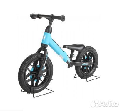 Беговел Qplay12' EVA, светящиеся диски, голубой