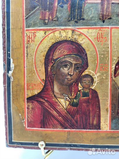 Трехчастная икона Введение Богоматери 19 век