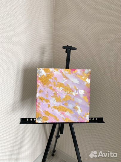 Картина акрилом, абстракция «Si vis amari ama»