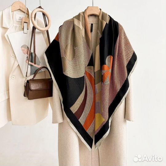 Шикарный кашемировый женский платок 135*135см