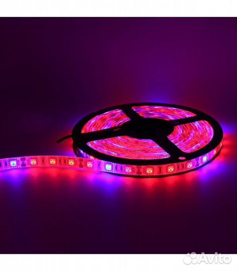 Фито лента для растений, 12В, IP65. 4с+1к