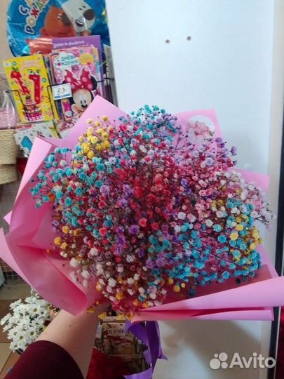 Облако цветной гипсофилы