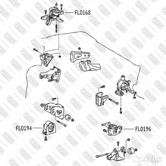 Опора двигателя toyota corolla 06- прав. FL0168