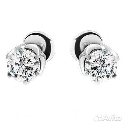 No name пусеты по 1,06ct E/VVS1 МГУ