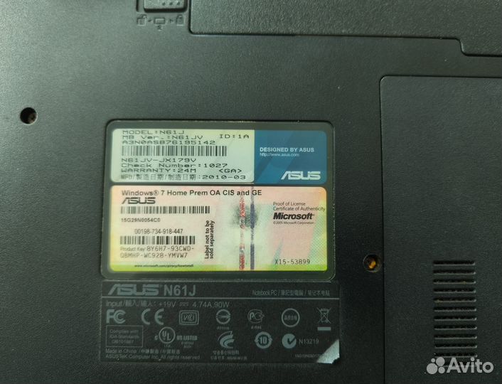 Ноутбук asus N61J