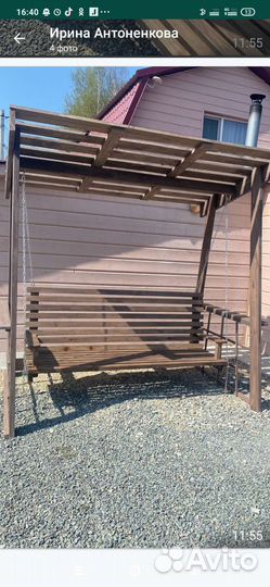 Садовые качели из дерева