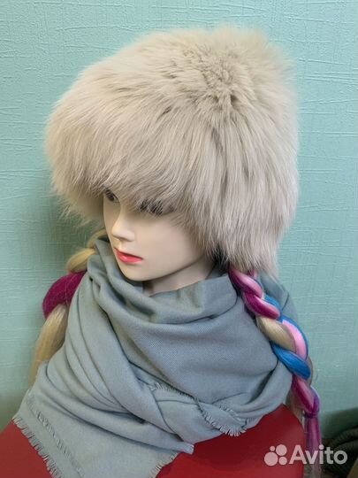 Шапка меховая вязаная