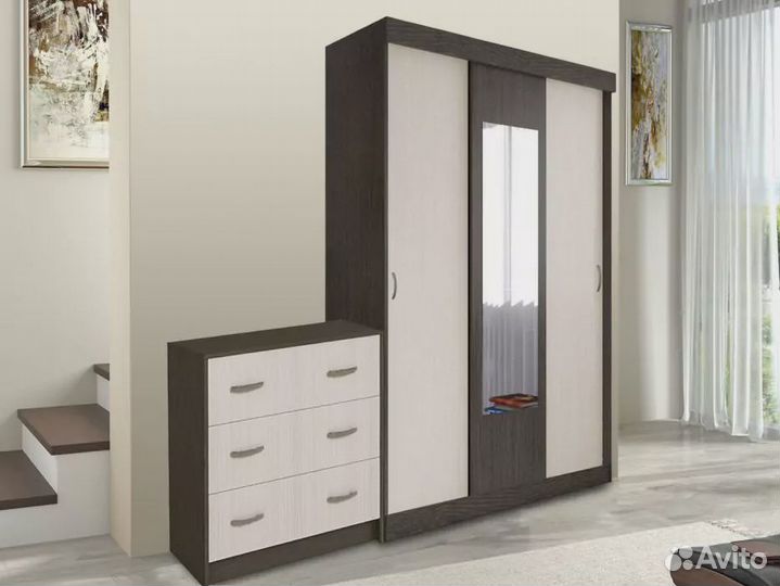 Шкаф-купе Бассо + комод венге быстрая доставка