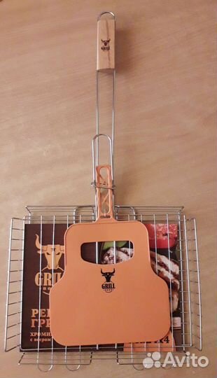 Решётка-гриль хромированная + веер для раздува