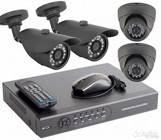 Система видео наблюдения. 2 или 4 или 8 камер