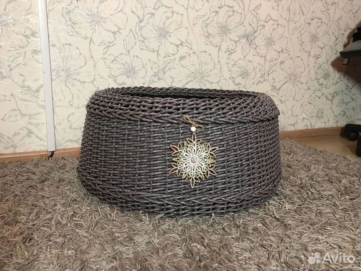 Юбка, корзинка для елки из ротанга