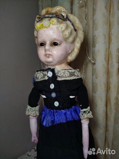 Антикварная кукла папье-маше