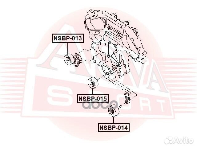 Ролик натяжной навесного оборудования nsbp013 asva