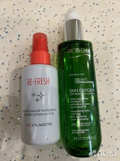 Clarans увлажняющая вода и Bioterm лосьон