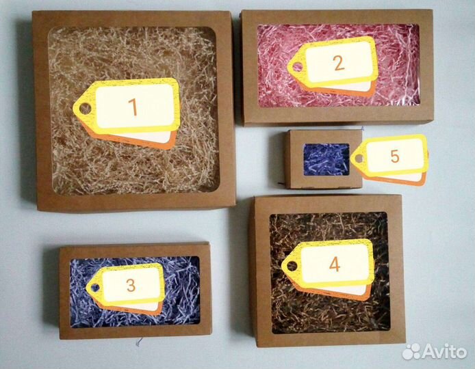 Коробка с окном крафт