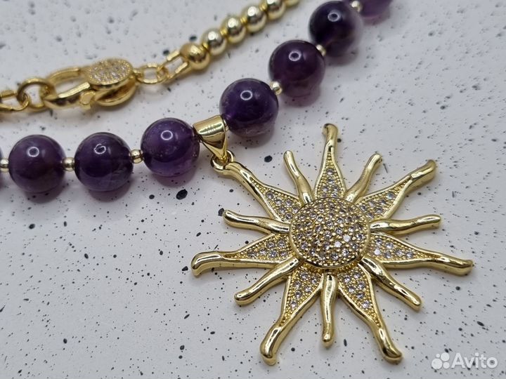 Чокер колье аметист