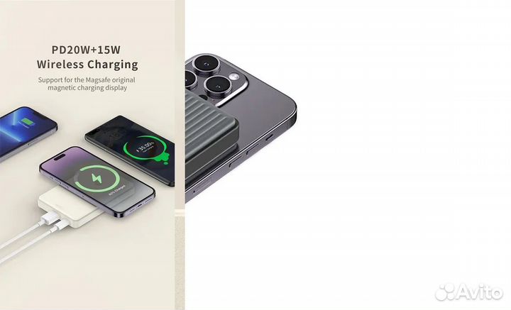 Внешний аккумулятор с беспроводной зарядкой Recci