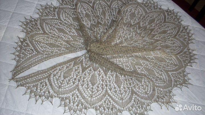 Шаль ажурная спицами