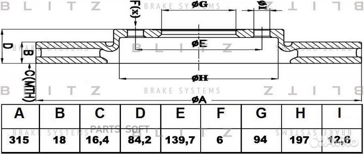 Blitz BS0478 Диск тормозной mitsubishi pajero spor