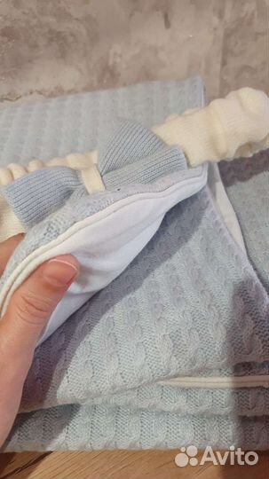 Плед детский вязаный утепленный р-р 90 на 90