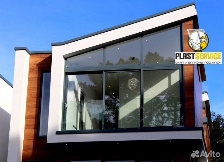 Алюминиевые окна, остекление теплый профиль