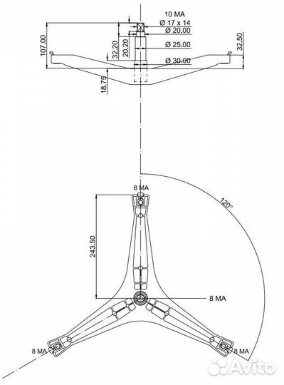 Крестовина DC97-15971A для стиральной машины