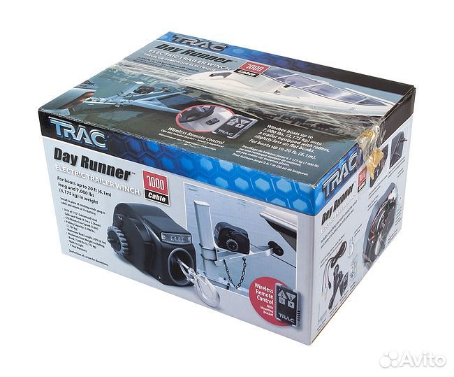 Лебедка электрическая на трейлер, 2500lbs, черная