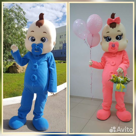 Поздравление от мишки, зайка, ростовой кукы