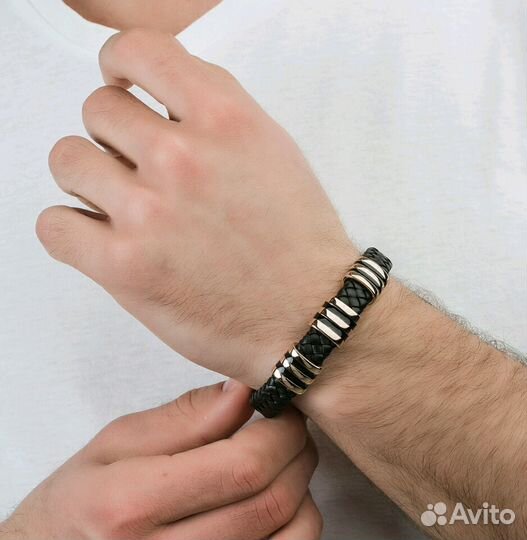 Мужской кожаный браслет, фирма okami купить в Санкт-Петербурге