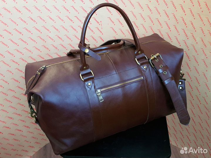 Сумка дорожная из натуральной кожи ручной работы