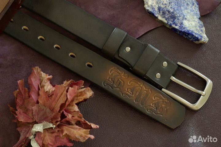 Ремень из кожи буйвола. Ручная работа. На заказ