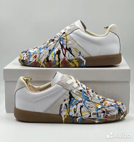 Кроссовки Maison Margiela paint белые