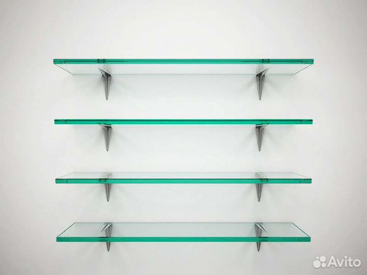 Полка стекло, крепление клювик