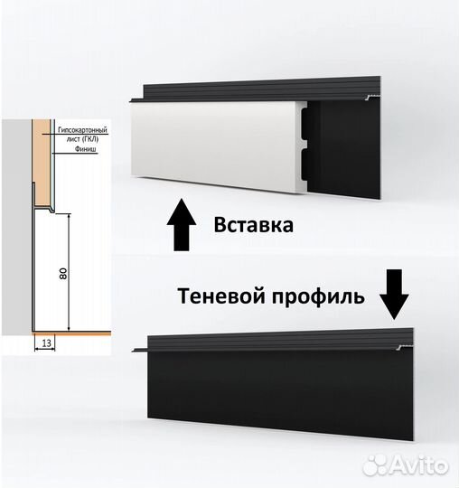 Скрытый плинтус теневой