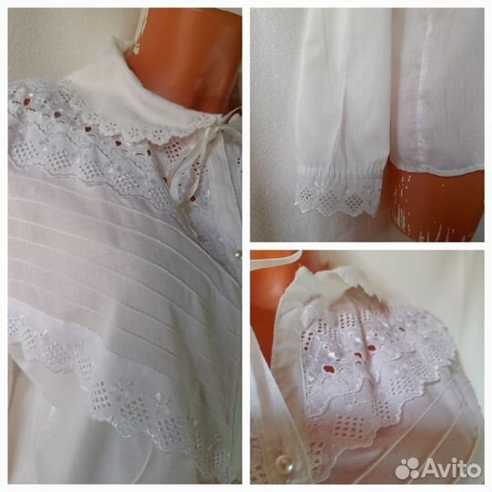 Хлопковые блузки с кружевом винтаж СССР