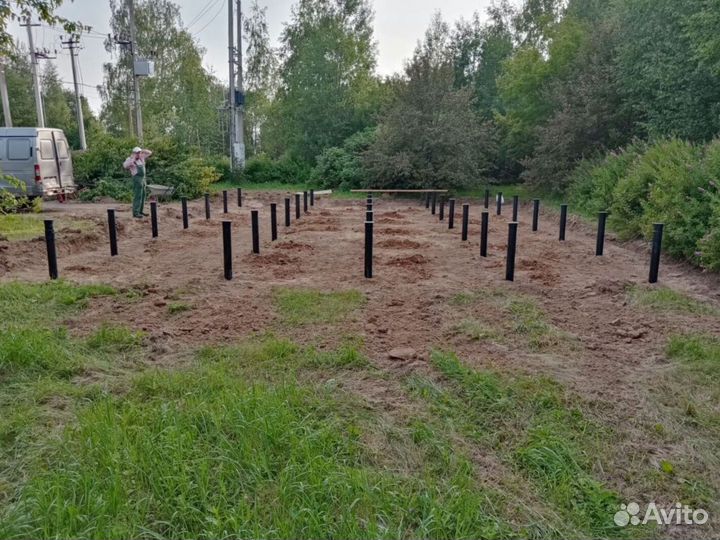 Винтовые сваи + монтаж