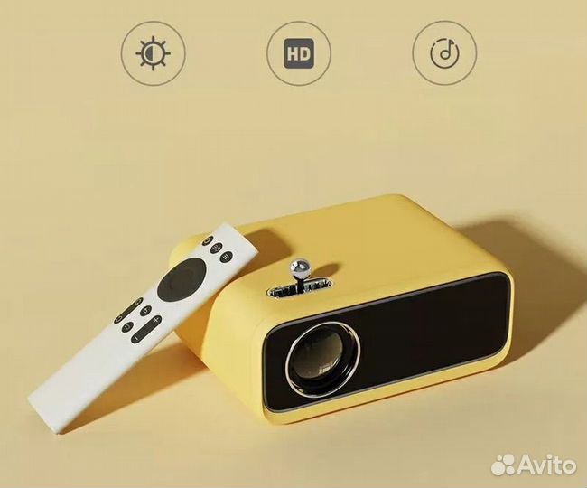 Проектор желтый wanbo projector mini xs01