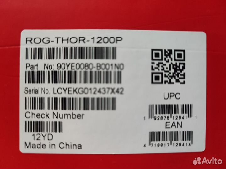 Блок питания Asus Rog Thor 1200w