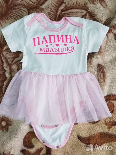 Платье боди для девочки 74