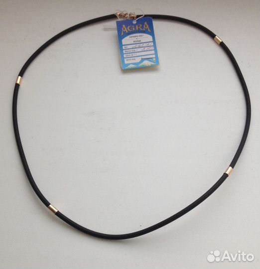 Новое колье из каучука с вставками серебра