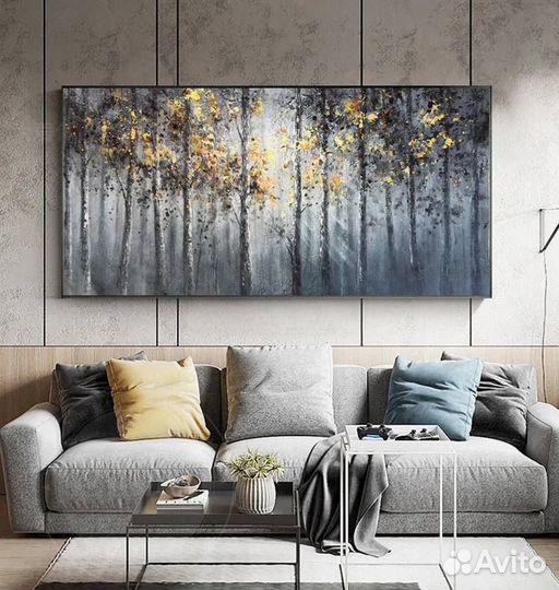 Картина на холсте интерьерная «Рассвет в лесу»
